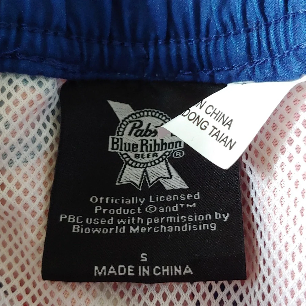 NWT Pabst Blue Ribbon Graphic Men's Board Shorts Red Size S